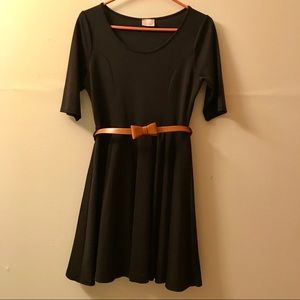 ModCloth Abiding Beauty A-Line Dress in Black MED